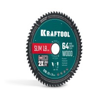 Диск пильный по дереву Slim wood cut 210x30x1.8 мм, 64Т KRAFTOOL 36955-210-30-64