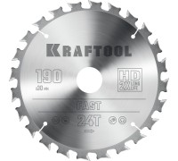 Пильный диск по дереву Fast, 190x30 мм, 24Т KRAFTOOL 36950-190-30