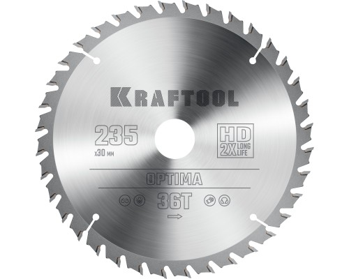 Пильный диск по дереву Optima, 235x30 мм, 36Т KRAFTOOL 36951-235-30