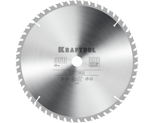 Пильный диск по дереву Optima, 350x30 мм, 54Т KRAFTOOL 36951-350-30