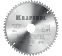 Пильный диск по алюминию Multi Material, 190x30 мм, 60Т KRAFTOOL 36953-190-30