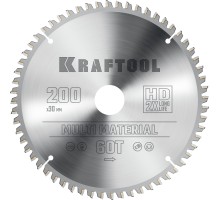Пильный диск по алюминию Multi Material, 200x30 мм, 60Т KRAFTOOL 36953-200-30