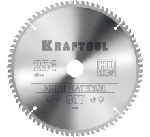 Пильный диск по алюминию Multi Material, 254x30 мм, 80Т KRAFTOOL 36953-254-30