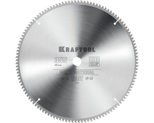 Пильный диск по алюминию Multi Material, 355x25.4 мм, 120Т KRAFTOOL 36953-355-25.4
