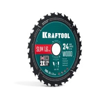 Диск пильный по дереву Slim wood cut 190x30x1.6 мм, 24Т KRAFTOOL 36955-190-30-24