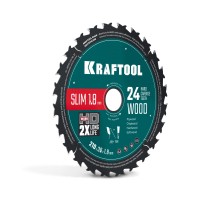 Диск пильный по дереву Slim wood cut 210x30x1.8 мм, 24Т KRAFTOOL 36955-210-30-24