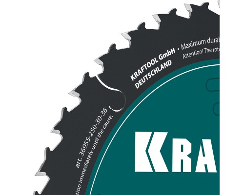 Диск пильный по дереву Slim wood cut 250x30x2.0 мм, 36Т KRAFTOOL 36955-250-30-36