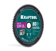 Диск пильный по дереву Slim multi cut 210x30x1.8 мм, 80Т KRAFTOOL 36957-210-30-80
