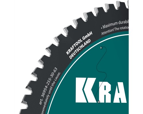 Диск пильный по металлу и стали Metal Cut 255x30 мм, 63Т KRAFTOOL 36954-255-30-63