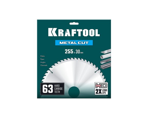 Диск пильный по металлу и стали Metal Cut 255x30 мм, 63Т KRAFTOOL 36954-255-30-63