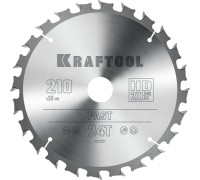 Пильный диск по дереву Fast, 210x30 мм, 24Т KRAFTOOL 36950-210-30
