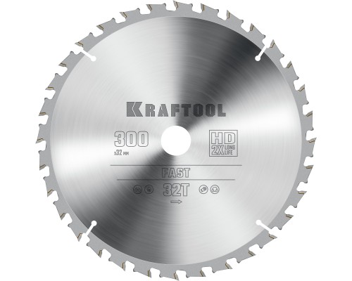 Пильный диск по дереву Fast, 300x32 мм, 32Т KRAFTOOL 36950-300-32