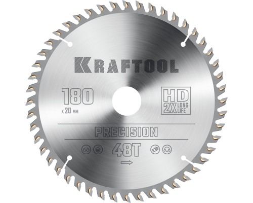 Пильный диск по дереву Precision, 180x20 мм, 48Т KRAFTOOL 36952-180-20