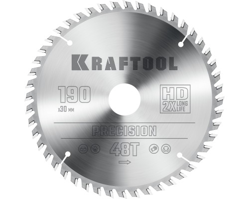 Пильный диск по дереву Precision, 190x30 мм, 48Т KRAFTOOL 36952-190-30
