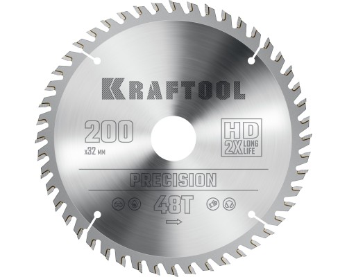 Пильный диск по дереву Precision, 200x32 мм, 48Т KRAFTOOL 36952-200-32