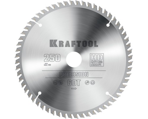 Пильный диск по дереву Precision, 250x32 мм, 60Т KRAFTOOL 36952-250-32