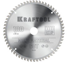 Пильный диск по алюминию Multi Material, 180x30 мм, 60Т KRAFTOOL 36953-180-30