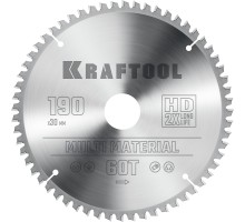 Пильный диск по алюминию Multi Material, 190x30 мм, 60Т KRAFTOOL 36953-190-30