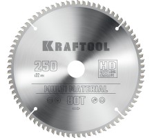 Пильный диск по алюминию Multi Material, 250x32 мм, 80Т KRAFTOOL 36953-250-32