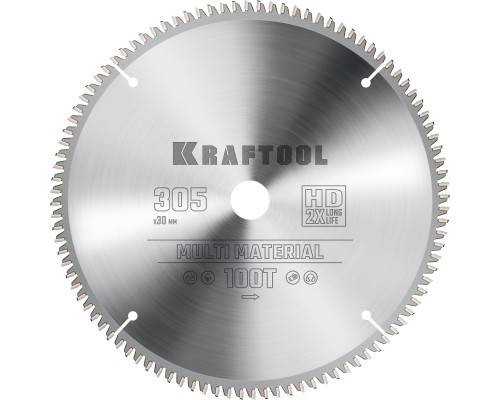 Пильный диск по алюминию Multi Material, 305x30 мм, 100Т KRAFTOOL 36953-305-30