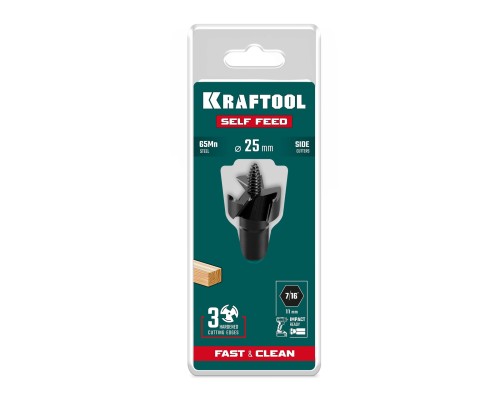 Cверло по дереву самоврезающееся SELF FEED d 25 мм KRAFTOOL 29951-25