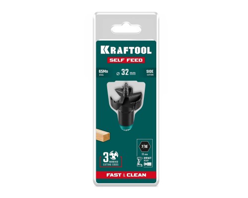 Cверло по дереву самоврезающееся SELF FEED d 32 мм KRAFTOOL 29951-32