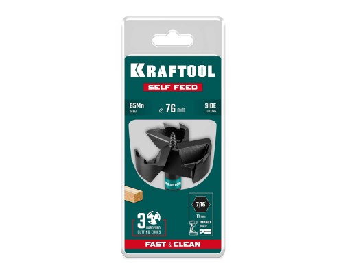 Cверло по дереву самоврезающееся SELF FEED d 76 мм KRAFTOOL 29951-76