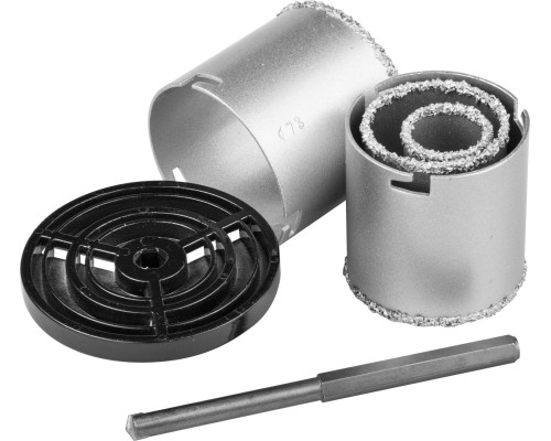 Набор кольцевых коронок 4 шт., d 33, 53, 67, 73 мм, L 55 мм, карбид-вольфрамовая крошка KRAFTOOL 3340_z01