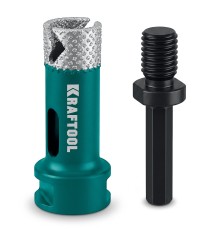 Вакуумная алмазная коронка по керамограниту VS DIAMOND d 20 (М14, HEX10) KRAFTOOL 29890-20