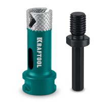 Вакуумная алмазная коронка по керамограниту VS DIAMOND d 25 (М14, HEX10) KRAFTOOL 29890-25