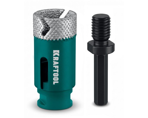 Вакуумная алмазная коронка по керамограниту VS DIAMOND d 40 (М14, HEX10) KRAFTOOL 29890-40