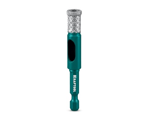 Вакуумное алмазное трубчатое сверло по керамограниту VS DIAMOND d 10, HEX 1/4" KRAFTOOL 29891-10