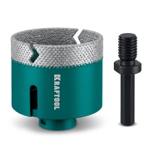 Вакуумная алмазная коронка по керамограниту VS DIAMOND d 65 (М14, HEX10) KRAFTOOL 29890-65