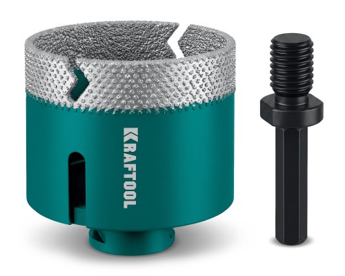 Вакуумная алмазная коронка по керамограниту VS DIAMOND d 68 (М14, HEX10) KRAFTOOL 29890-68