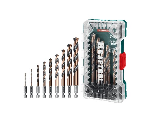 Набор сверл по металлу для винтовертов и шуруповертов IMPACT READY НЕХ-1/4", 10 шт. KRAFTOOL 29652-H10