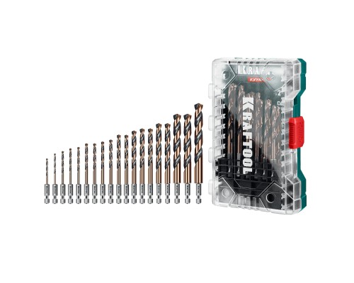 Набор сверл по металлу для винтовертов и шуруповертов IMPACT READY НЕХ-1/4", 19 шт. KRAFTOOL 29652-H19