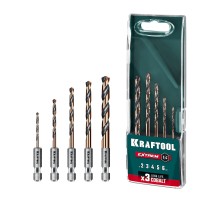 Набор сверл по металлу для винтовертов и шуруповертов IMPACT READY НЕХ-1/4", 5 шт. KRAFTOOL 29652-H5