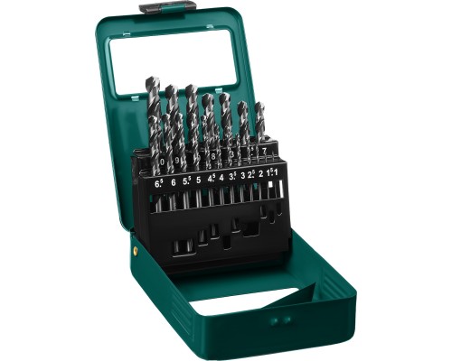 Набор сверл по металлу HSS-G, 19 шт., (1-10 мм), сталь P6M5 KRAFTOOL 29651-H19