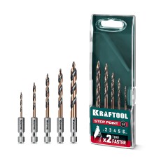Набор сверл по металлу для винтовертов и шуруповертов IMPACT READY STEP POINT, 5 шт KRAFTOOL 29653-H5