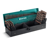 Набор сверл по металлу Cobalt 118 шт, (1-13 мм), сталь М42, HSS-Co(8%) KRAFTOOL 29656-H118