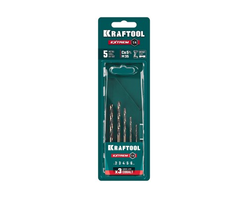 Набор сверл по металлу для винтовертов и шуруповертов IMPACT READY НЕХ-1/4", 5 шт. KRAFTOOL 29652-H5