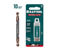 Сверло двухстороннее по металлу сталь M42(+8%Co) класс А DOUBLE Сo-8 4.2х55 мм KRAFTOOL 29654-4.2-10