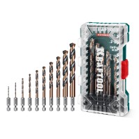 Набор сверл по металлу для винтовертов и шуруповертов IMPACT READY НЕХ-1/4", 10 шт. KRAFTOOL 29652-H10