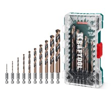 Набор сверл по металлу для винтовертов и шуруповертов IMPACT READY НЕХ-1/4", 10 шт. KRAFTOOL 29652-H10