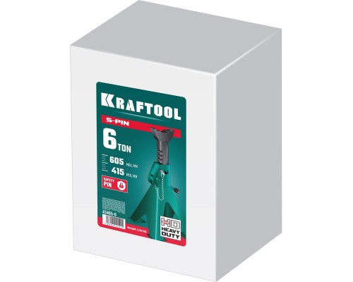 Усиленная страховочная подставка со штифтом S-PIN, 6 т, 415-605 мм KRAFTOOL 43465-6