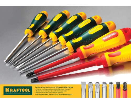 Набор высоковольтныxотверток Х-Drive Electro, 8 предм KRAFTOOL 250088-H8