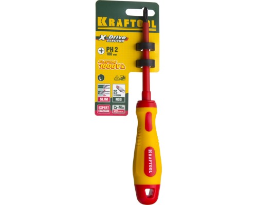 Высоковольтная отвертка PH2x100 мм KRAFTOOL 250084-2-100
