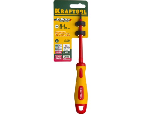 Высоковольтная отвертка SL4x100 мм KRAFTOOL 250083-4.0-100