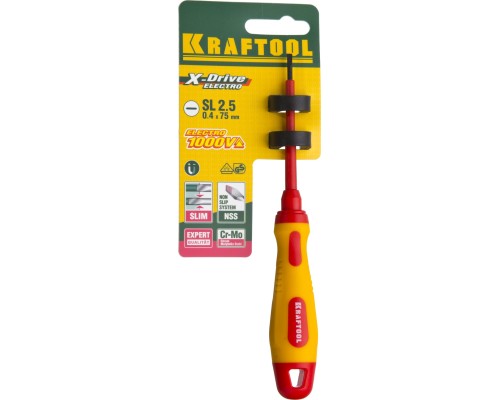 Высоковольтная отвертка SL2.5x75 мм KRAFTOOL 250083-2.5-075