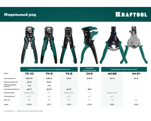 Автоматический стриппер TK-10, 0.05-10 мм2 KRAFTOOL 22639